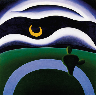 "A lua", Tarsila do Amaral (1928, óleo sobre tela, 110 x 110cm, acervo MoMA) 
